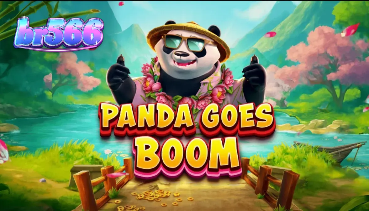 Panda Goes Boom slot machine interface showing the panda character and bamboo theme